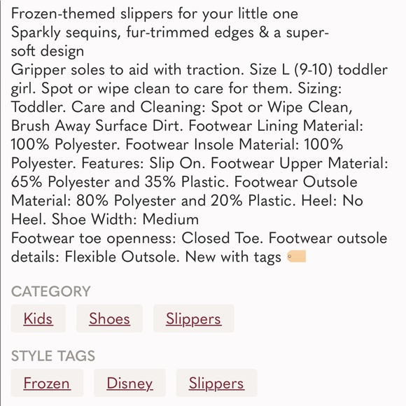 Frozen themed slippers for your little one.  Sequins with fir.  Size 5/6. NWT - Picture 5 of 6